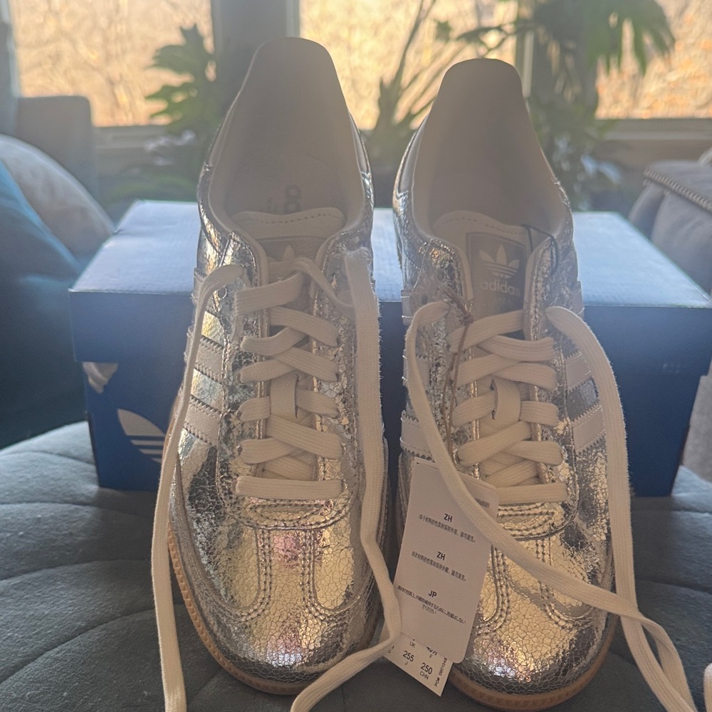 Adidas Women's Metallic Silver Sneakers